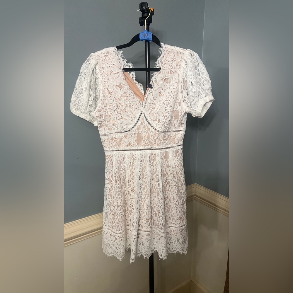 Skies Are Blue White Lace Dress NWT